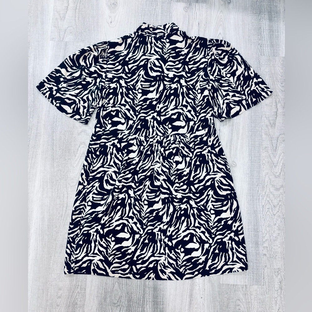 NWT Joe Fresh Zebra Print Black and White Shirt Dress XS - Picture 4 of 5